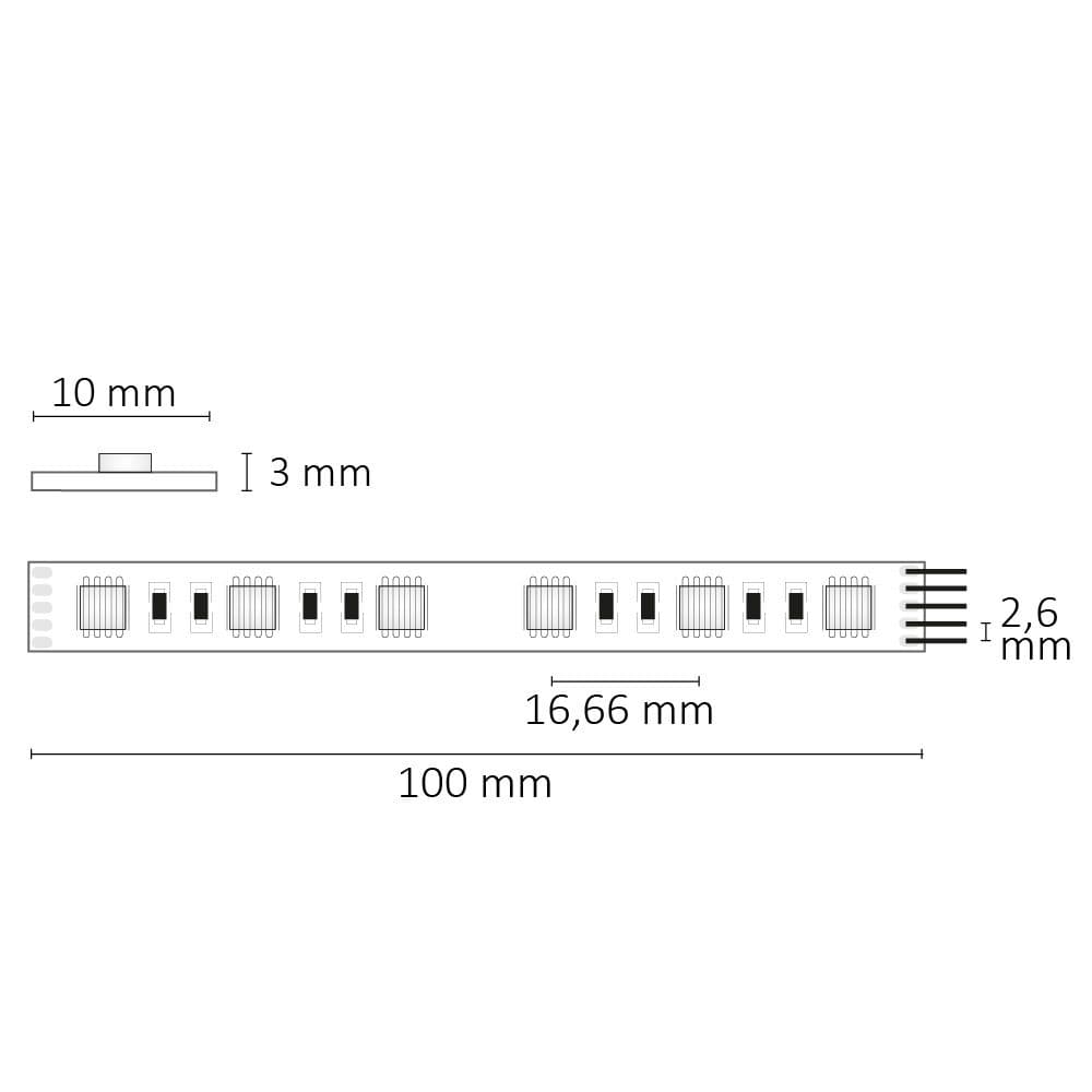 LED SIL RGB+WW Flexband, 24V DC, 19W, IP20, 4in1 Chip, 5m Rolle, 60 LED/m