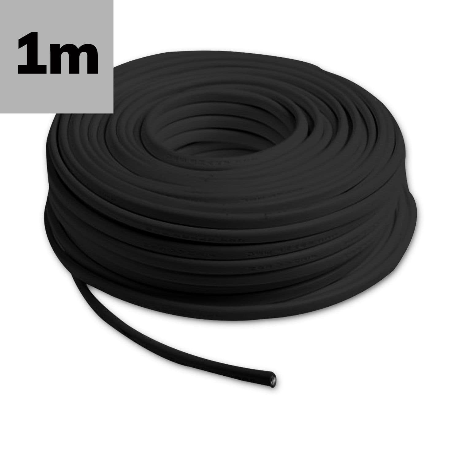 Kabel PVC ummantelt, schwarz, 2x0,5mm² H03VV-F, Meterware