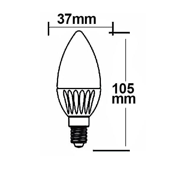 E14 LED Keramik milky Kerze, 4,5W, warmweiß