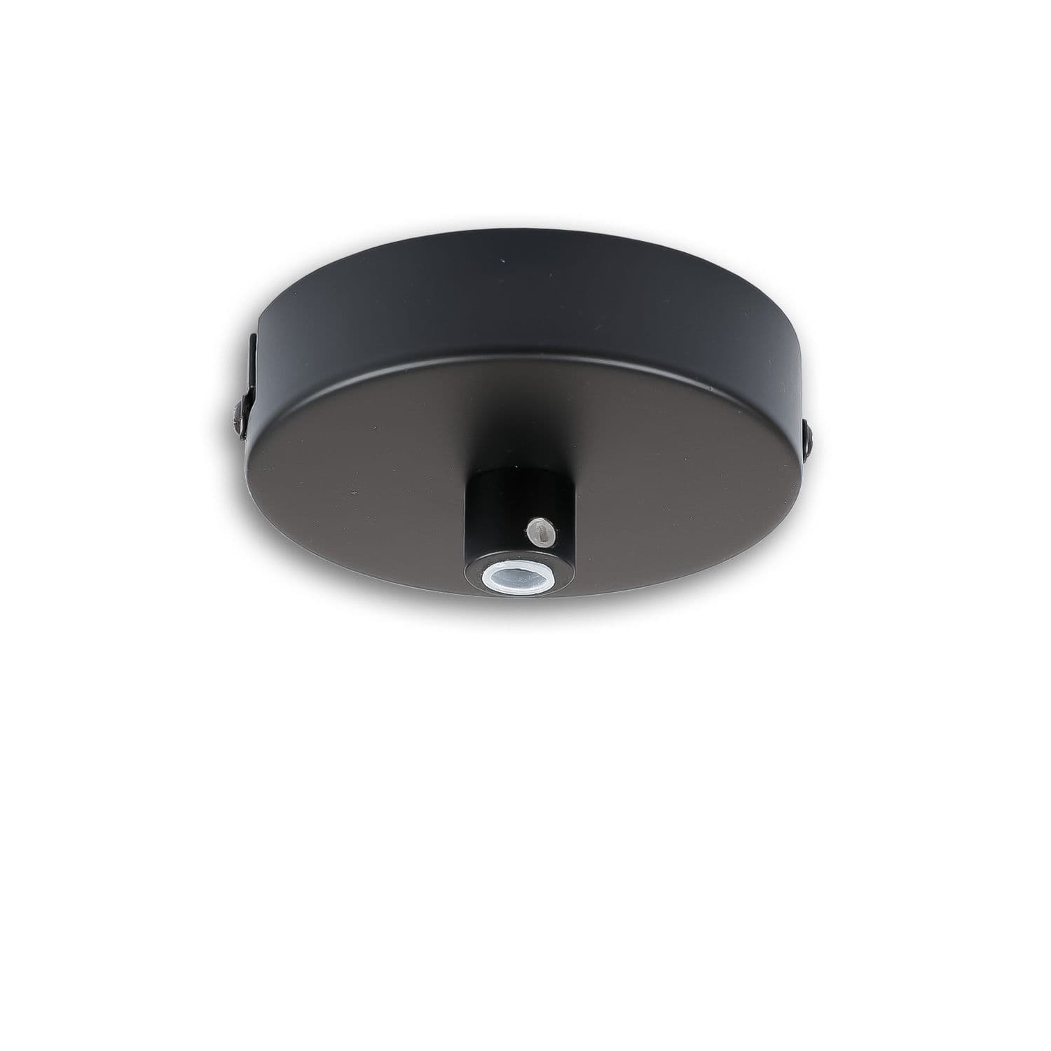 Deckenbaldachin rund, schwarz, für Kabel mit bis zu max. 9,8mm Manteldurchm.