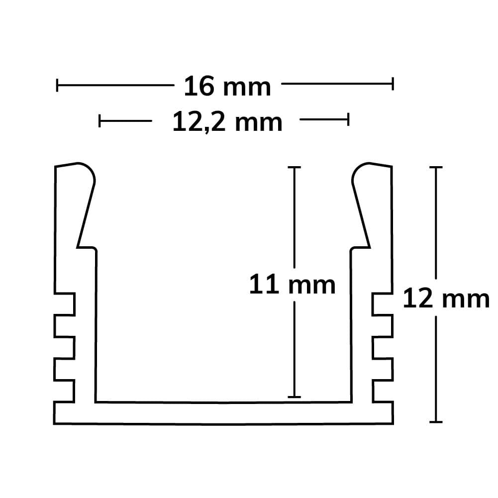 LED Montageprofil MAXI-AB V2, eloxiert L: 200cm