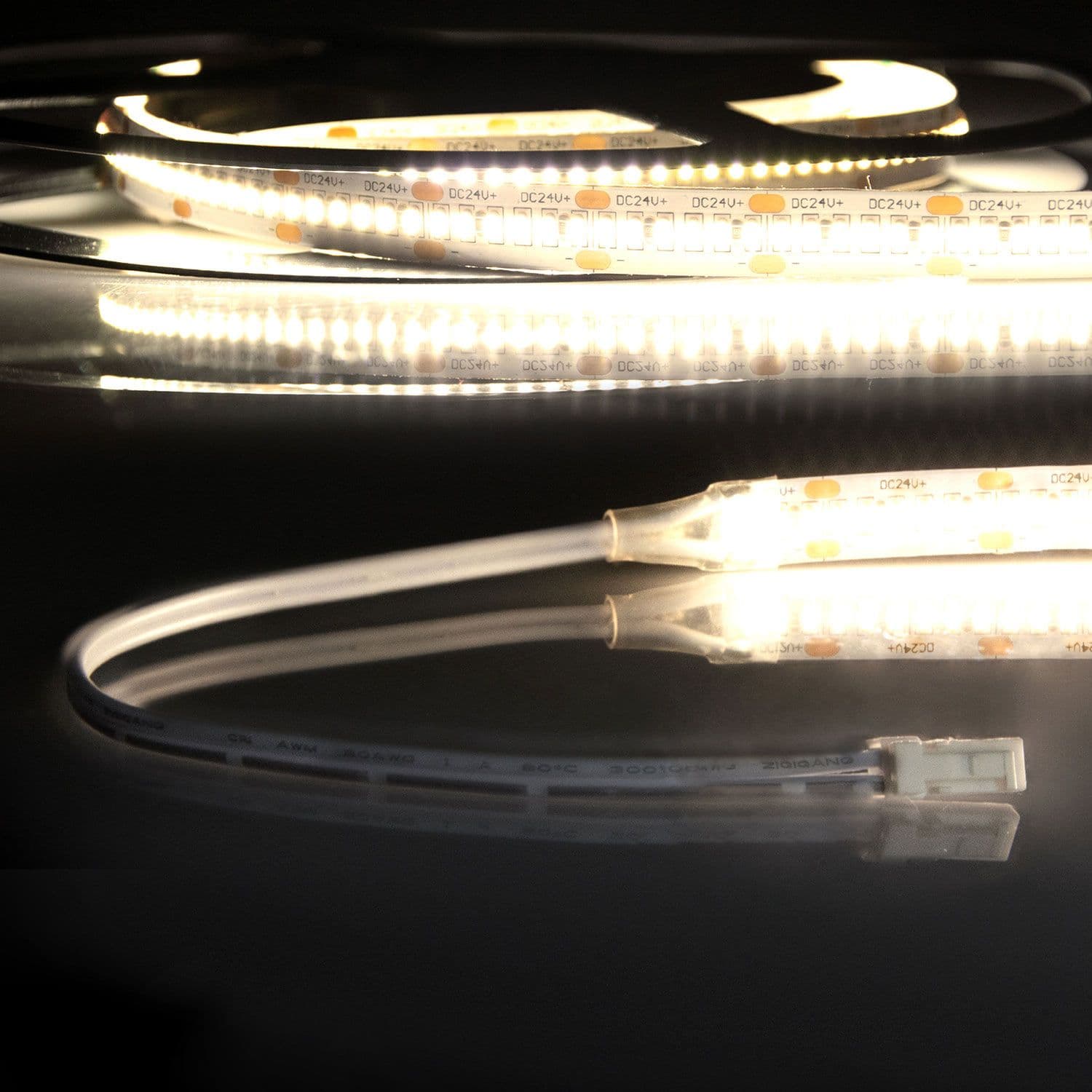LED CRI930 MiniAMP Flexband, 24V DC, 6W, IP20, 3000K, 120cm, beids. 30cm Kabel + maleAMP, 300 LED/m