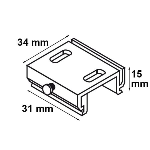 3-Phasen Classic Montagehalterung für Schiene, alu-natur, 1 Stück