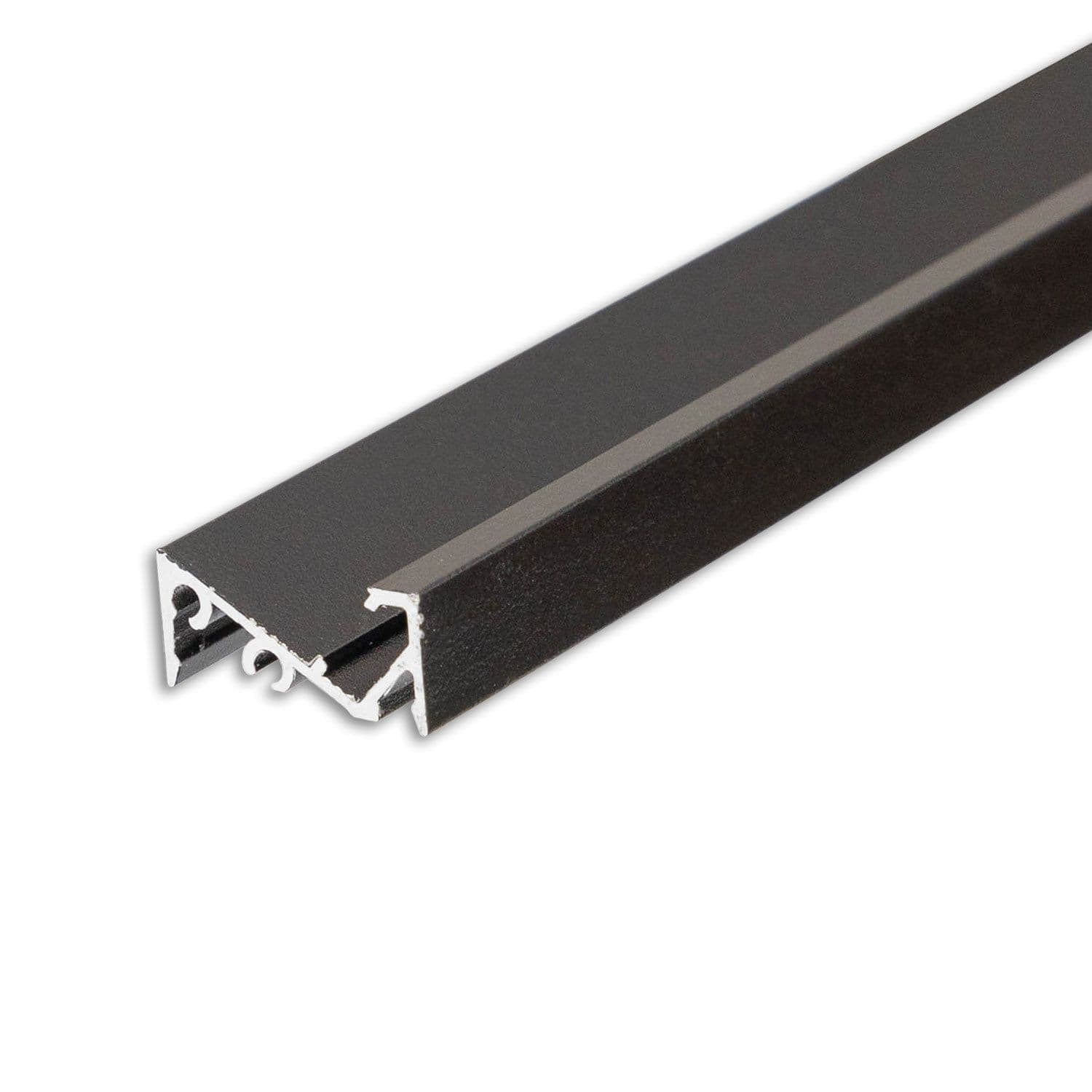 LED Aufbauprofil FURNIT6 S Aluminium schwarz RAL 9005, 200cm