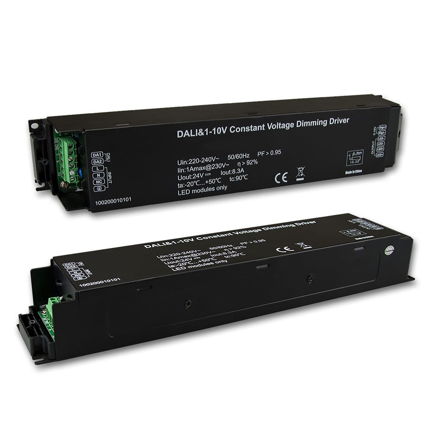 LED PWM-Trafo 24V/DC, 0-200W, IP20, 1-10V/Push/DALI-2 dimmbar