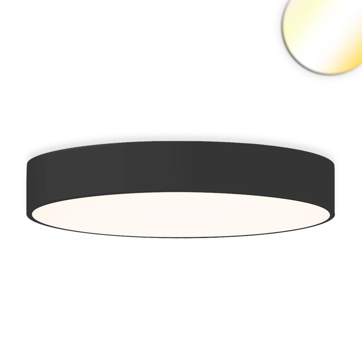 LED Deckenleuchte UGR<19 2H, schwarz, 60W|70W, IP44, DN800, ColorSwitch 2700|3000|4000K, dimmbar