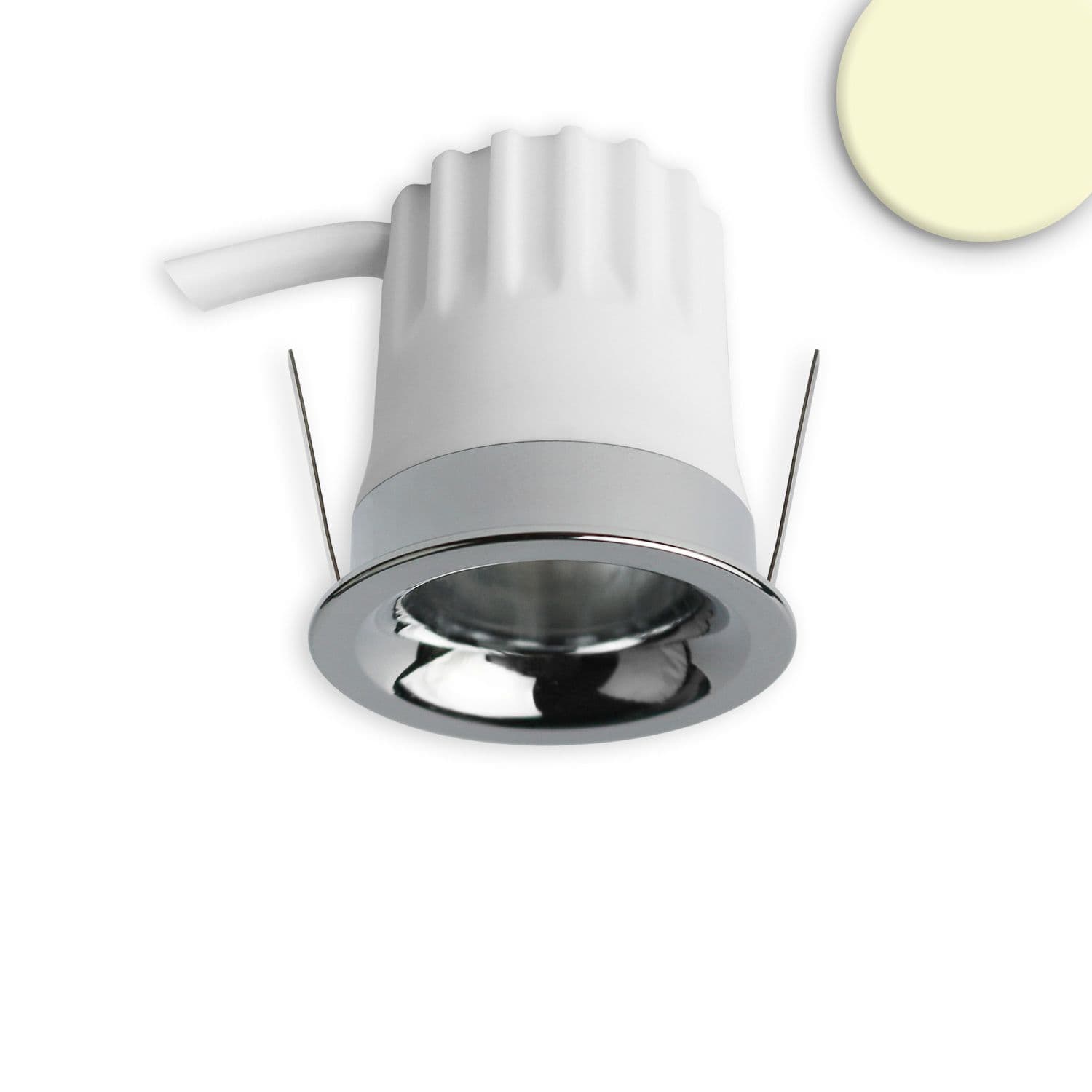 LED Einbaustrahler BACK32, alu glänzend, rund, 5W, CRI90, 2700K, rückversetzt, Honeycomb, dimmbar