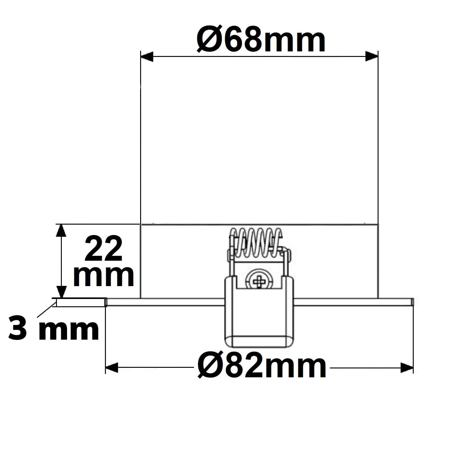 Einbaurahmen rund, Loch 68mm, Alu weiß, für GU10/MR16 Spots