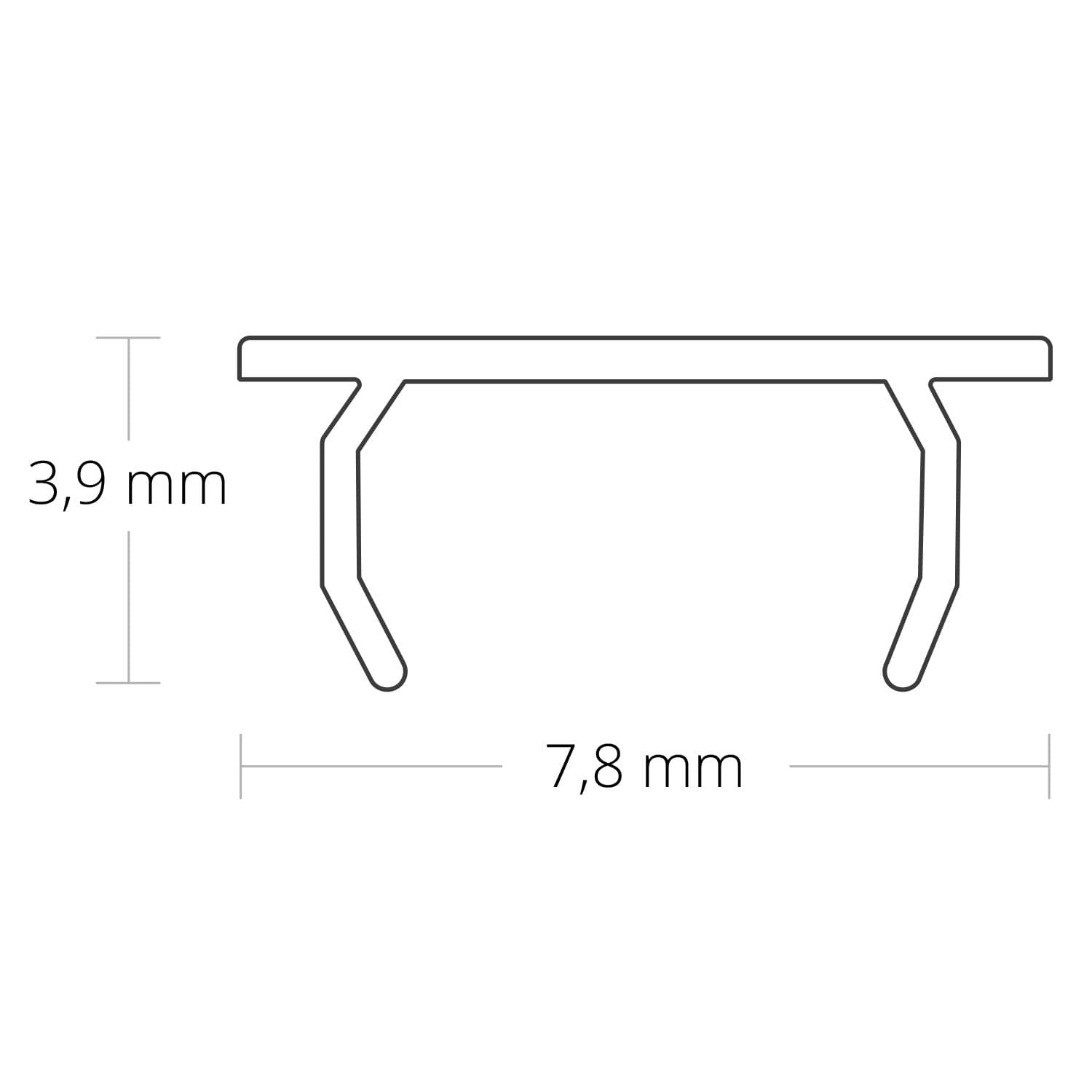 Abdeckung COVER24 opal/satiniert 200cm für Profil SURF6/LAMP40/FURNIT6