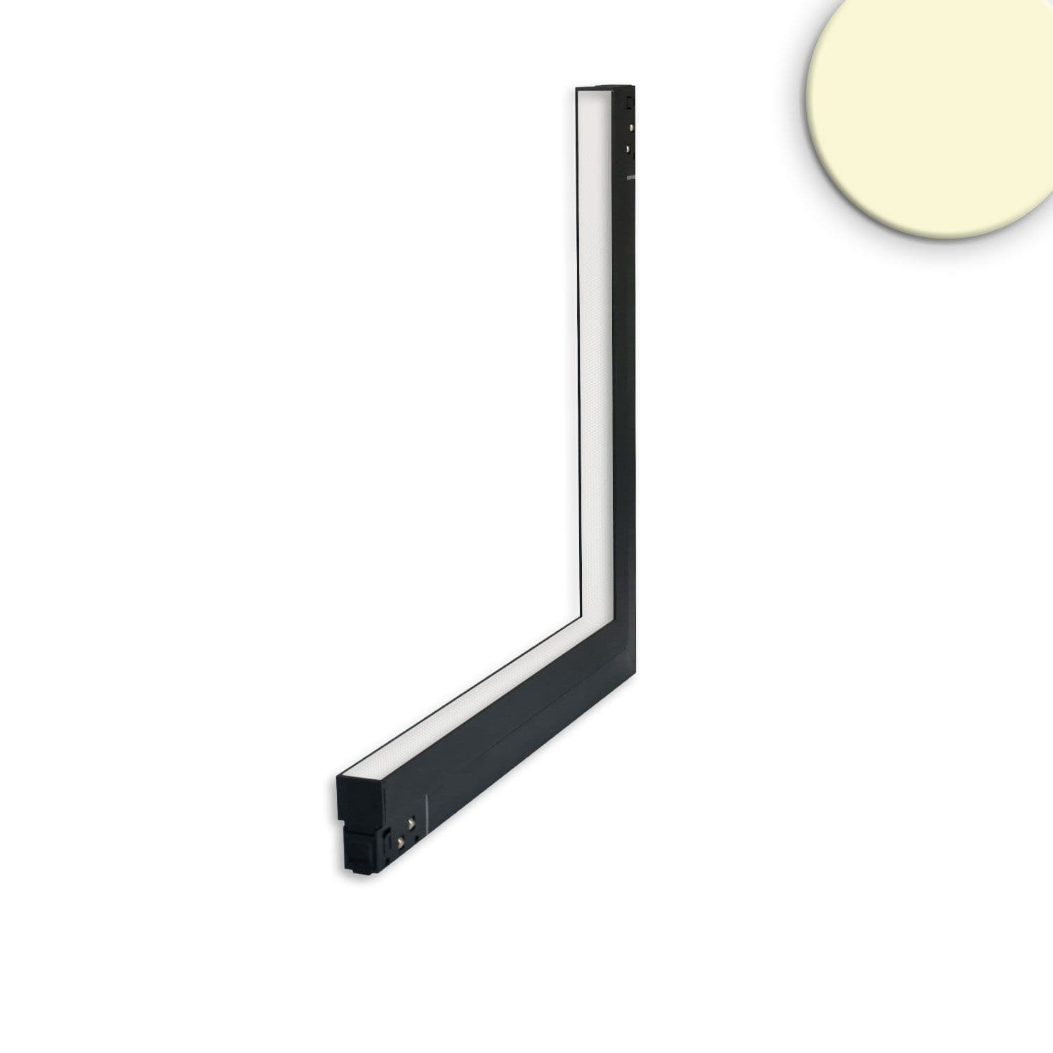 Track48 Eckleuchte vertikal schwarz, 20W, 120°, 48V, 3000K, CRI90, prismatisch, Line+