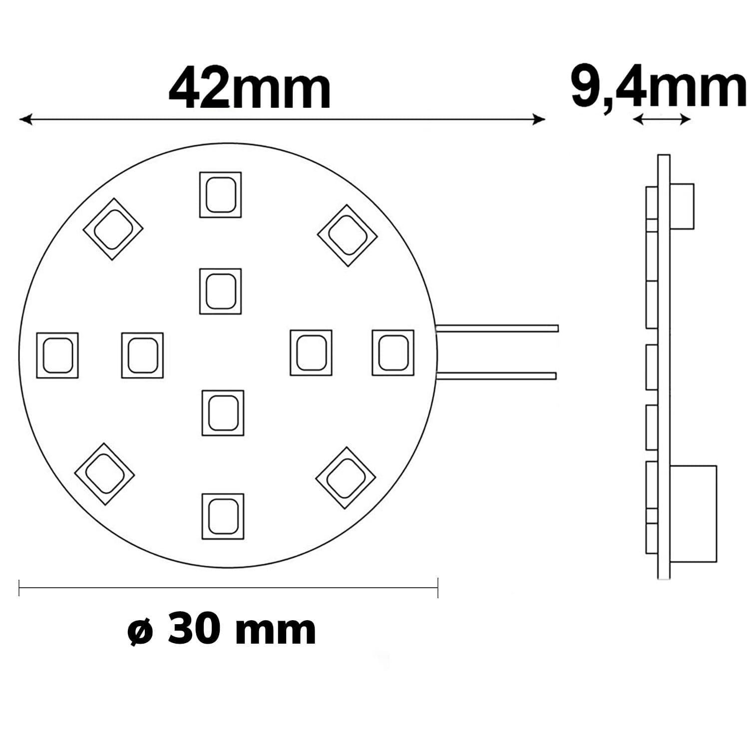 G4 LED 12SMD, 2W, neutralweiß, Pin seitlich
