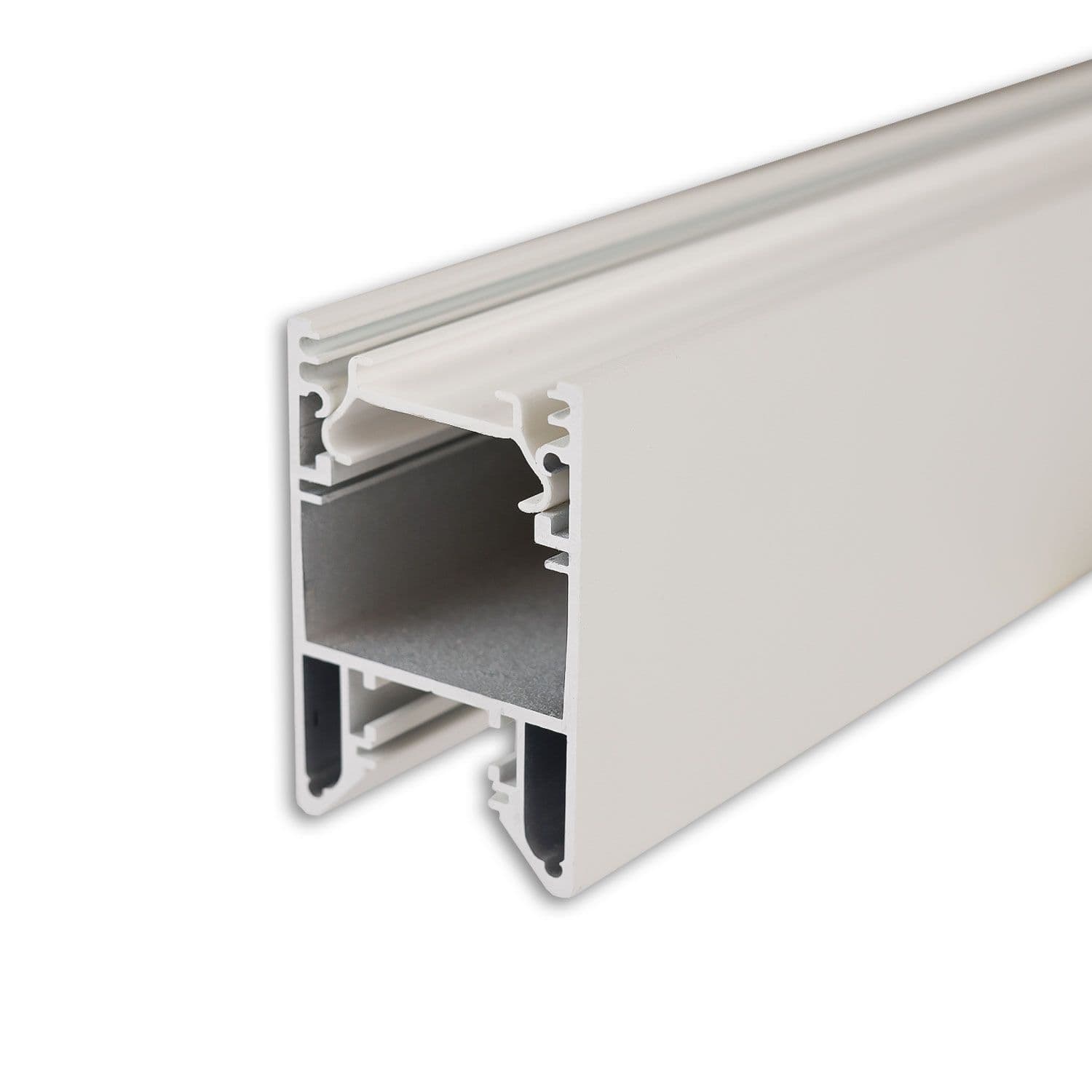 LED Leuchtenprofil HALON Aluminium weiß RAL 9003, 200cm, mit einklickbarem Kühlstreifen