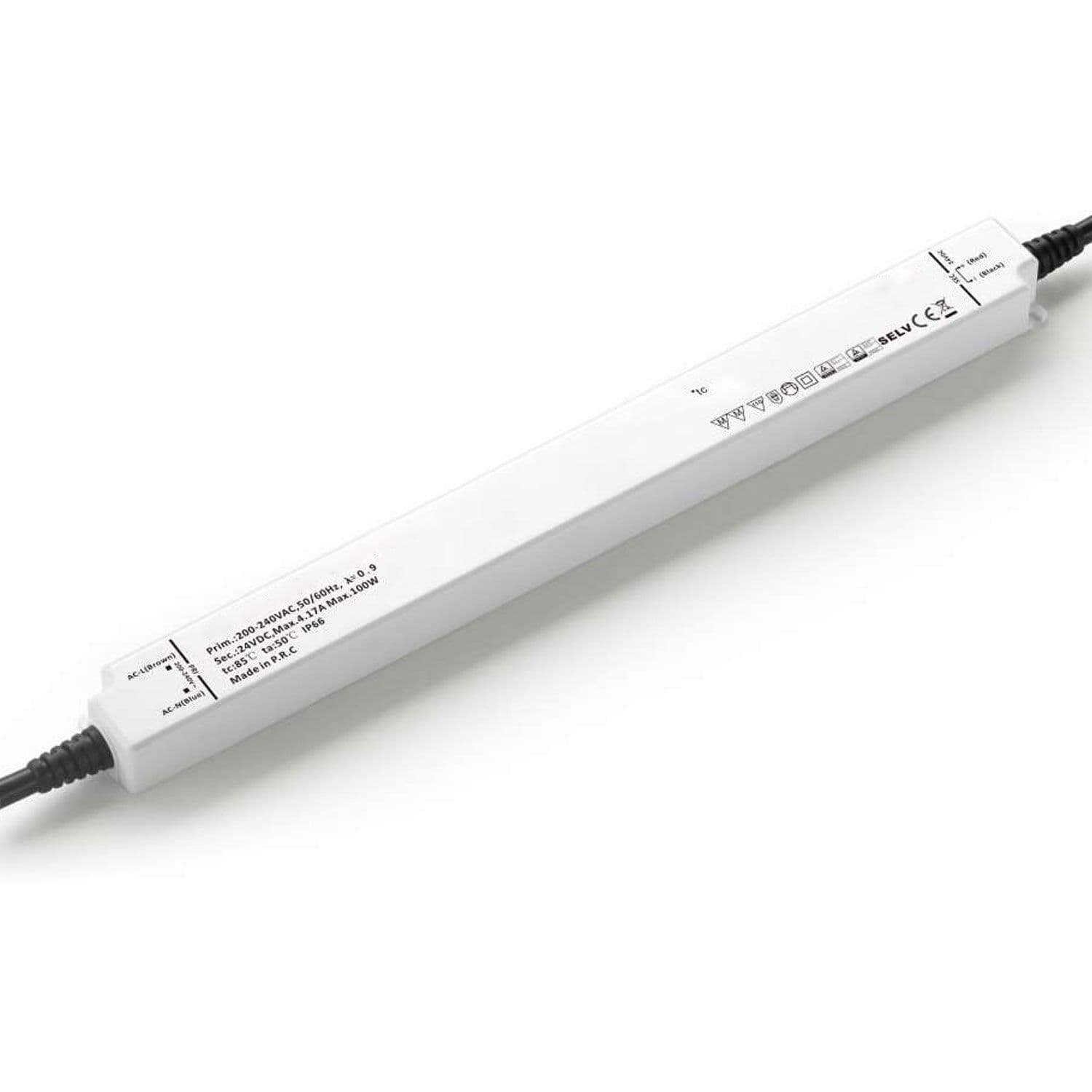 LED Trafo 24V/DC, 0-100W, IP66, SELV, flach, ultraschmal
