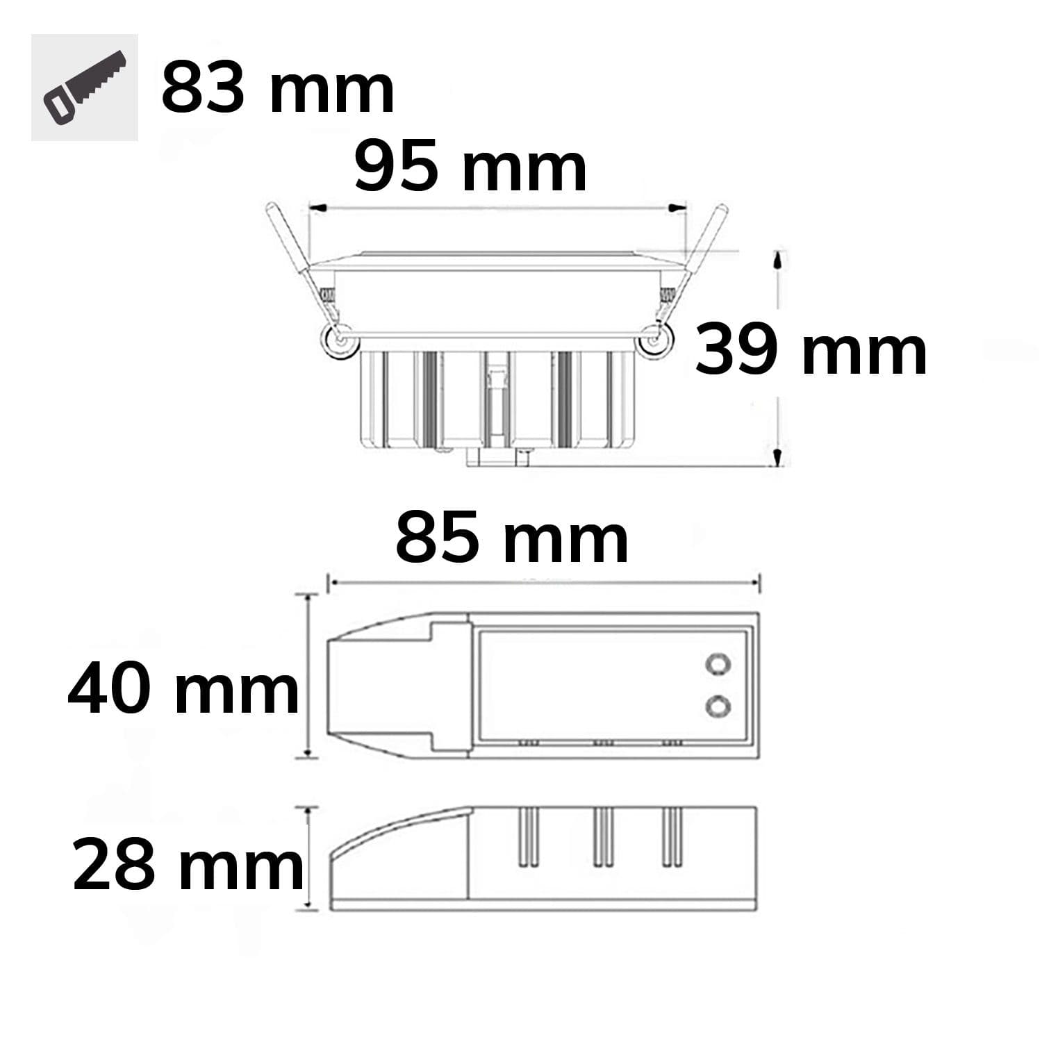 LED Einbaustrahler SUNSET mit variabler Tiefe, weiß, 9W, 45°, 2000-2800K, Dimm-to-warm