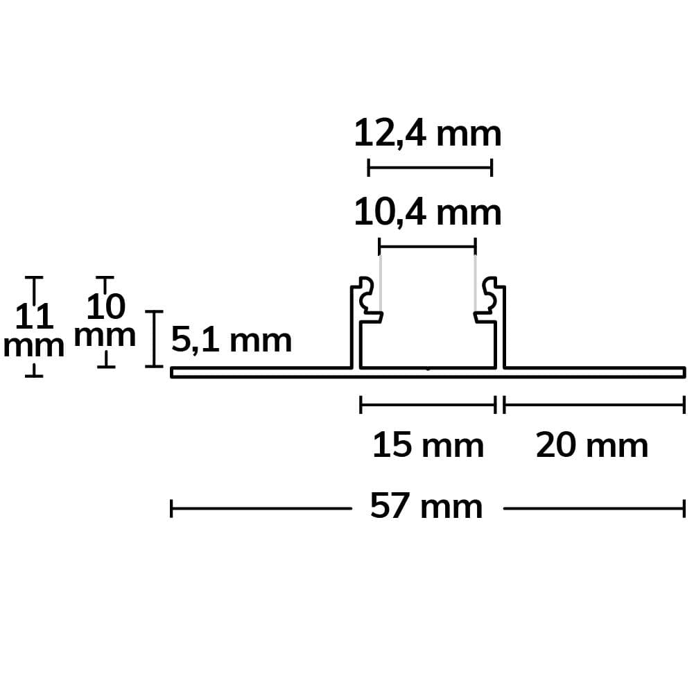 LED Fliesen T-Profil, 200cm