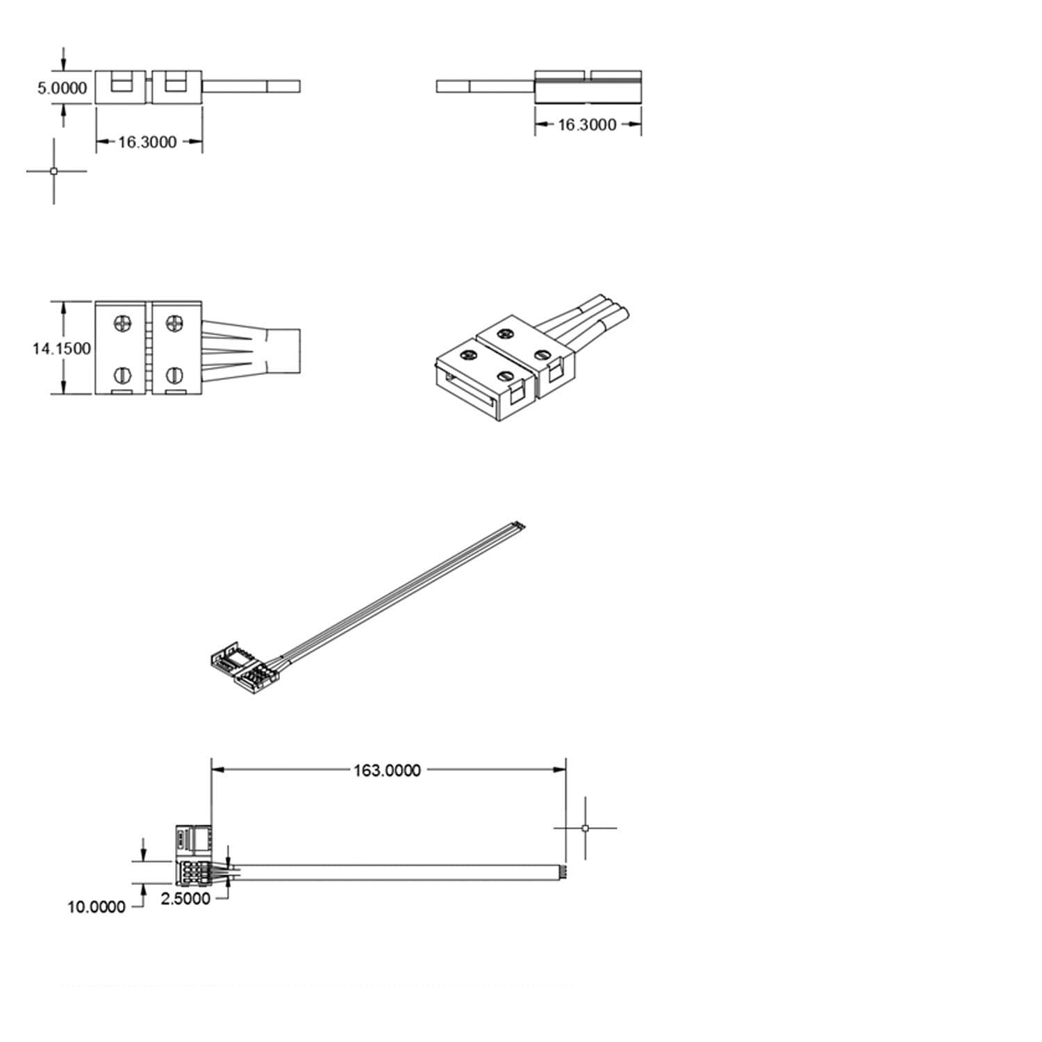 Clip-Kabelanschluss (max. 5A) C1-410 für 4-pol. IP20 Flexstripes mit Breite 10mm, Pitch >12mm