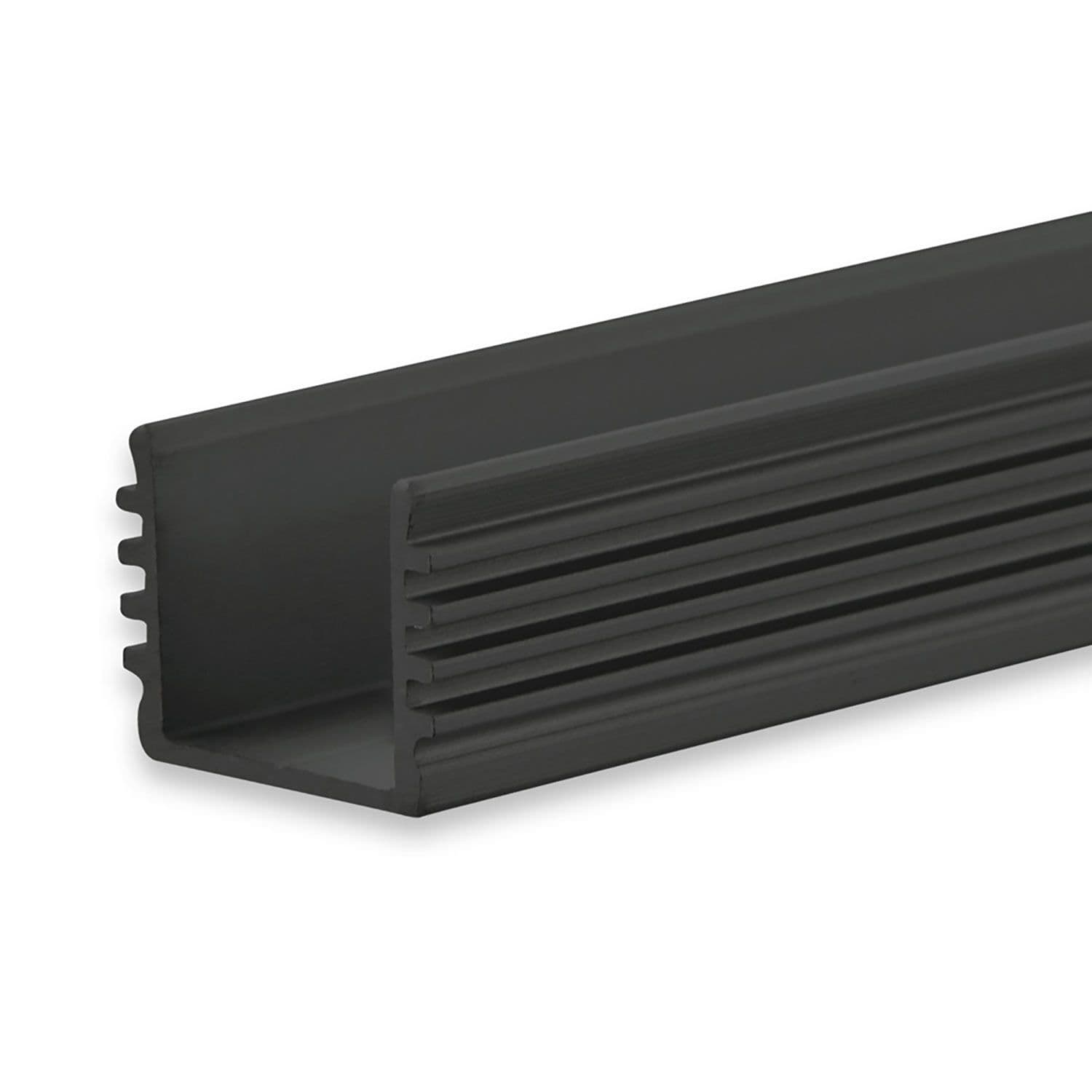 LED Aufbauprofil SURF12 BORDERLESS Aluminium schwarz pulverbeschichtet RAL 9005, 200cm