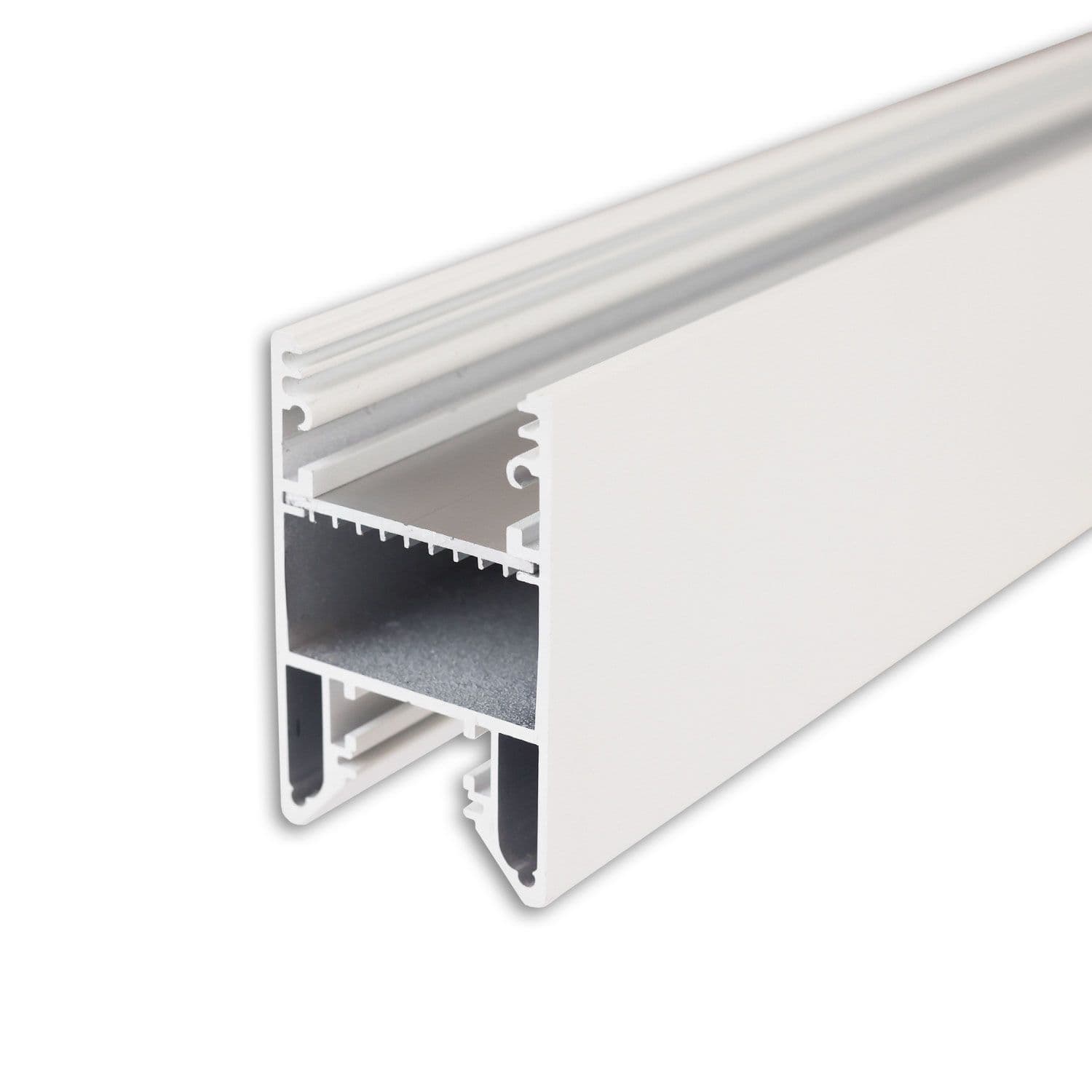 LED Leuchtenprofil HALON Aluminium weiß RAL 9003, 200cm, Kühlstreifen schiebbar