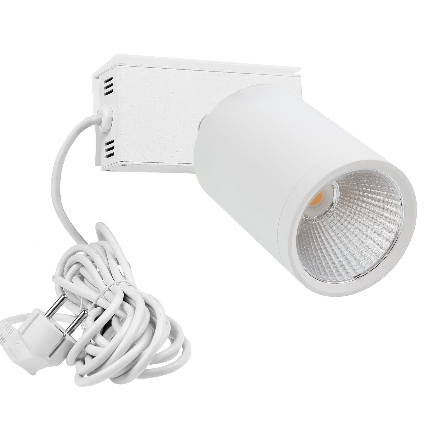 LED Strahler mit Montagebügel und Schukostecker, 40W, 36°, schwenkbar, weiß matt, 3000K, CRI>90
