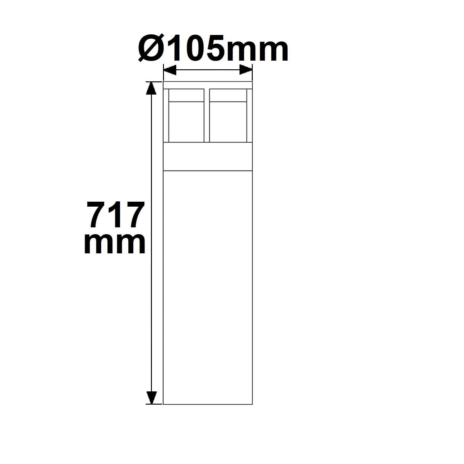 LED Wegeleuchte Poller-5, 70cm, 6W, sandschwarz, warmweiß