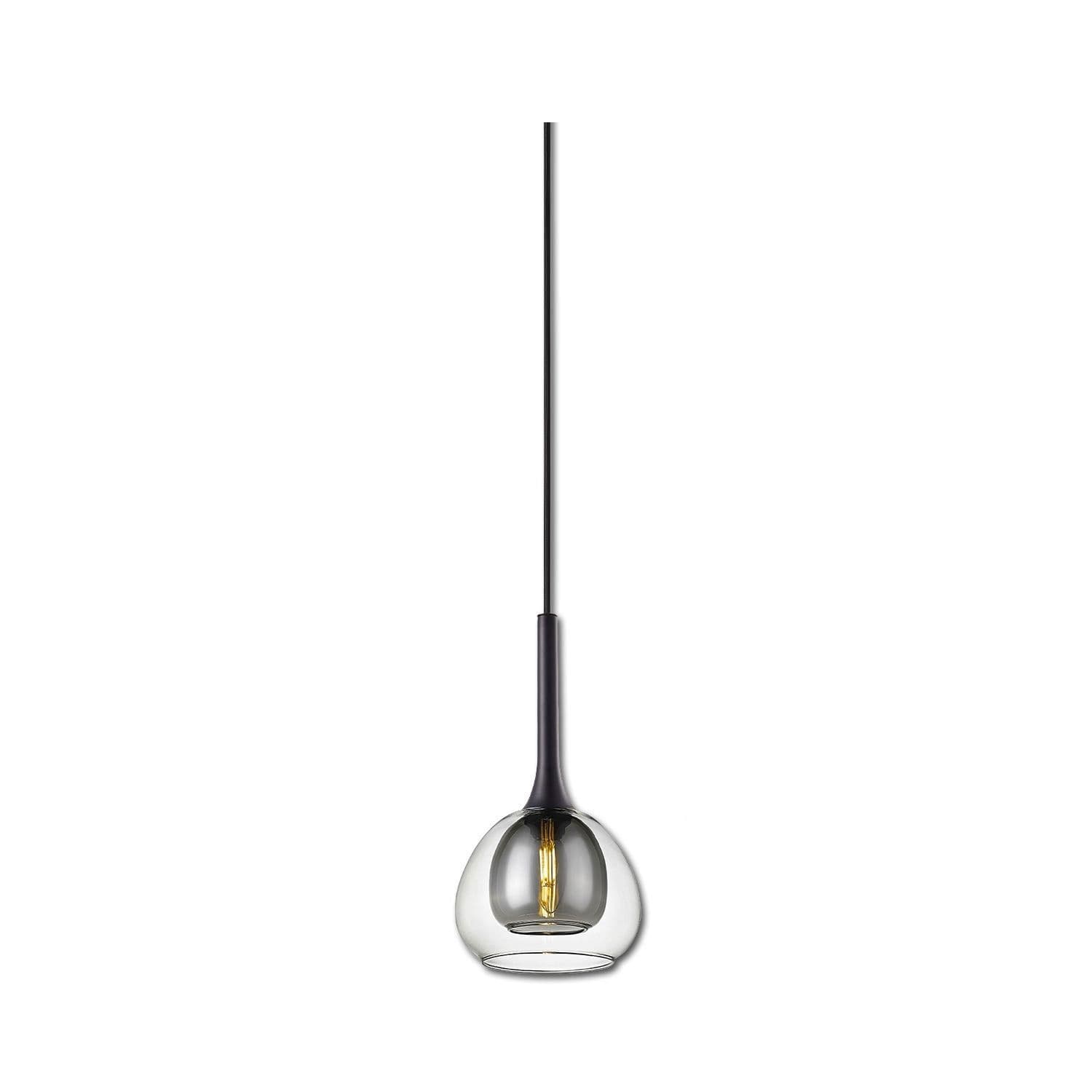 Pendelleuchte, clear/black Glas, E14, 50-300cm, exkl. Leuchtmittel, exkl. Baldachin