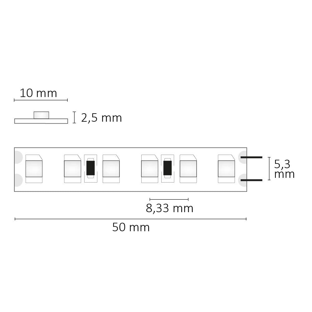 LED SIL825 Flexband, 24V DC, 9,6W, IP20, 2500K, 5m Rolle, 120 LED/m