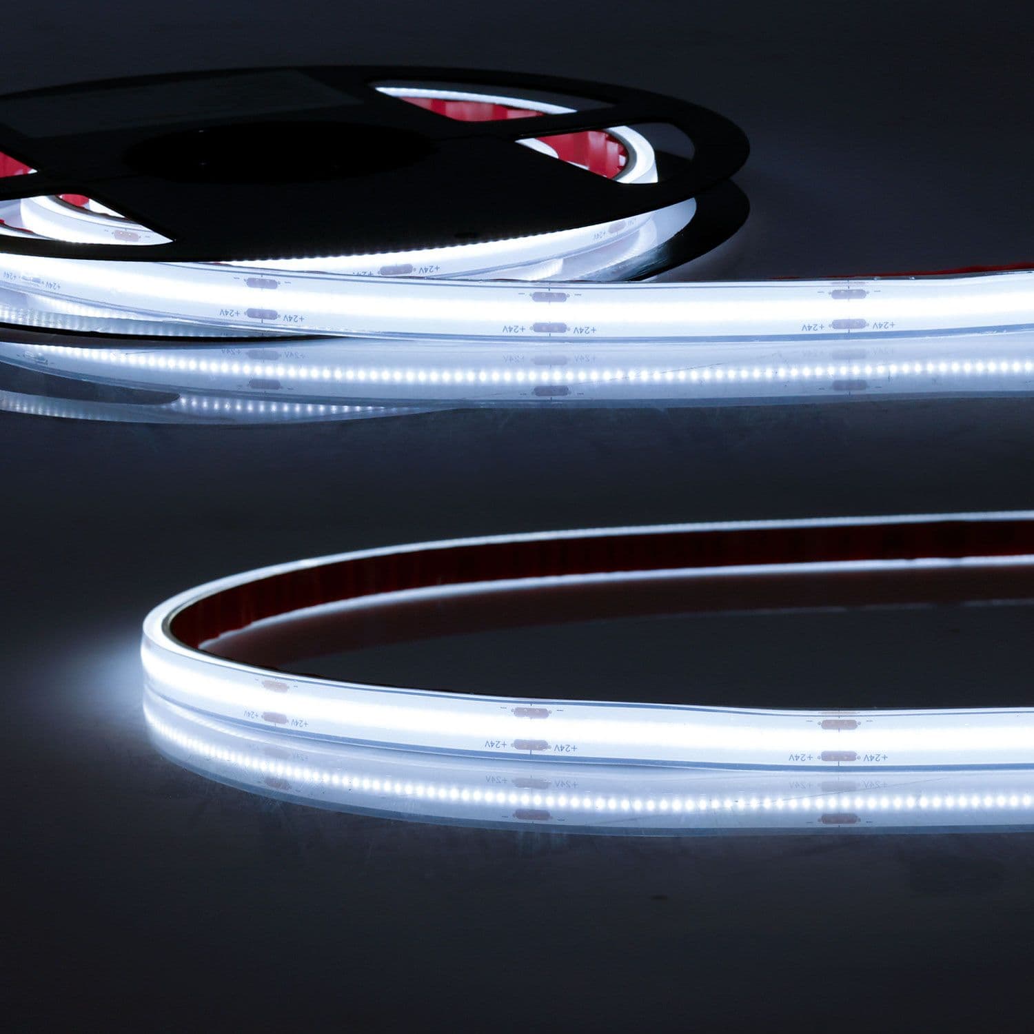 LED HT927/965 COB CCT 2-pol Flexband für bis zu 100°C Umgebung, 24V DC, 8W, IP68, 5m Rll, 512 LED/