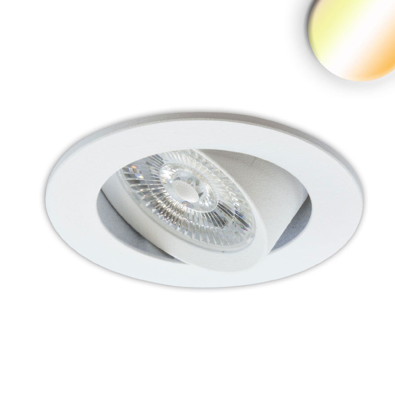 LED Einbauleuchte Sunset Slim68 weiß, rund, 9W, 1800-2800K, Dimm-to-warm