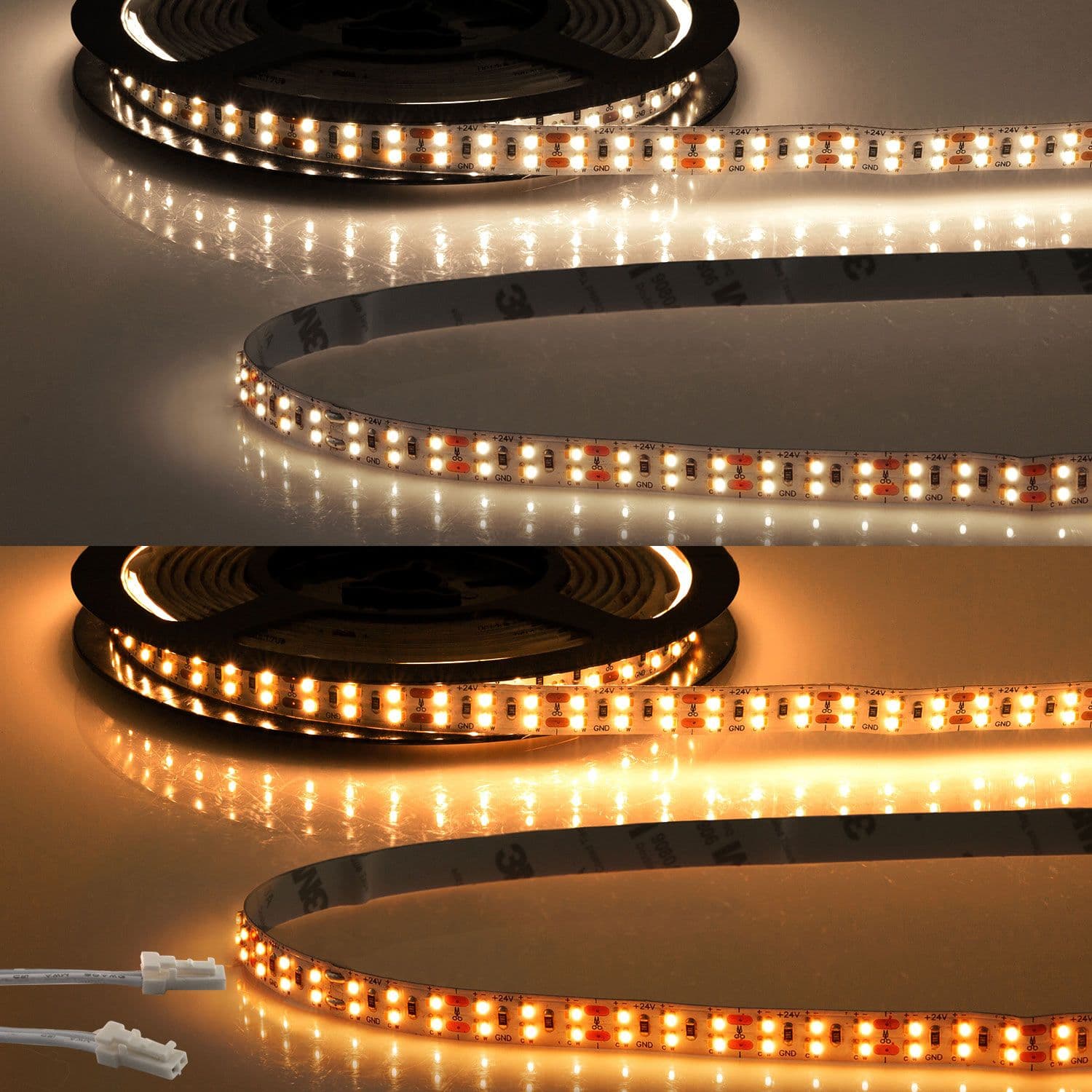 LED CRI919/940 MiniAMP CCT Flexband, 24V DC, 21W, IP20, 250cm, 2 polig, Kabel mit Stecker, 480 LED/m