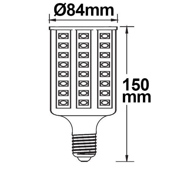 E27 Corn Leuchtmittel, 136SMD, 20W, 360°, warmweiß