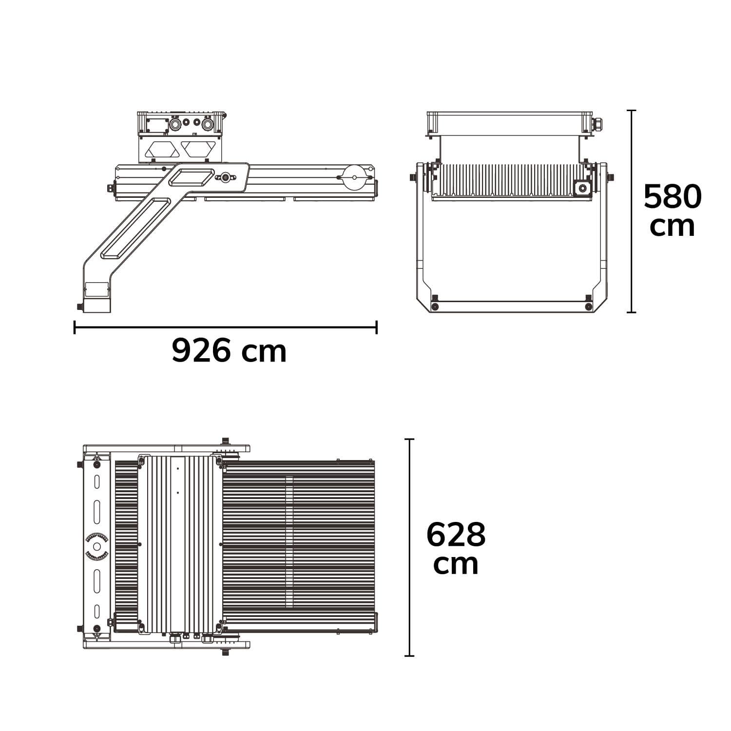 LED Flutlichtanlage LW 1.500W, 130x25°, 3 Module (Lichtpunkte), DALI dimmbar, warmweiß, IP66