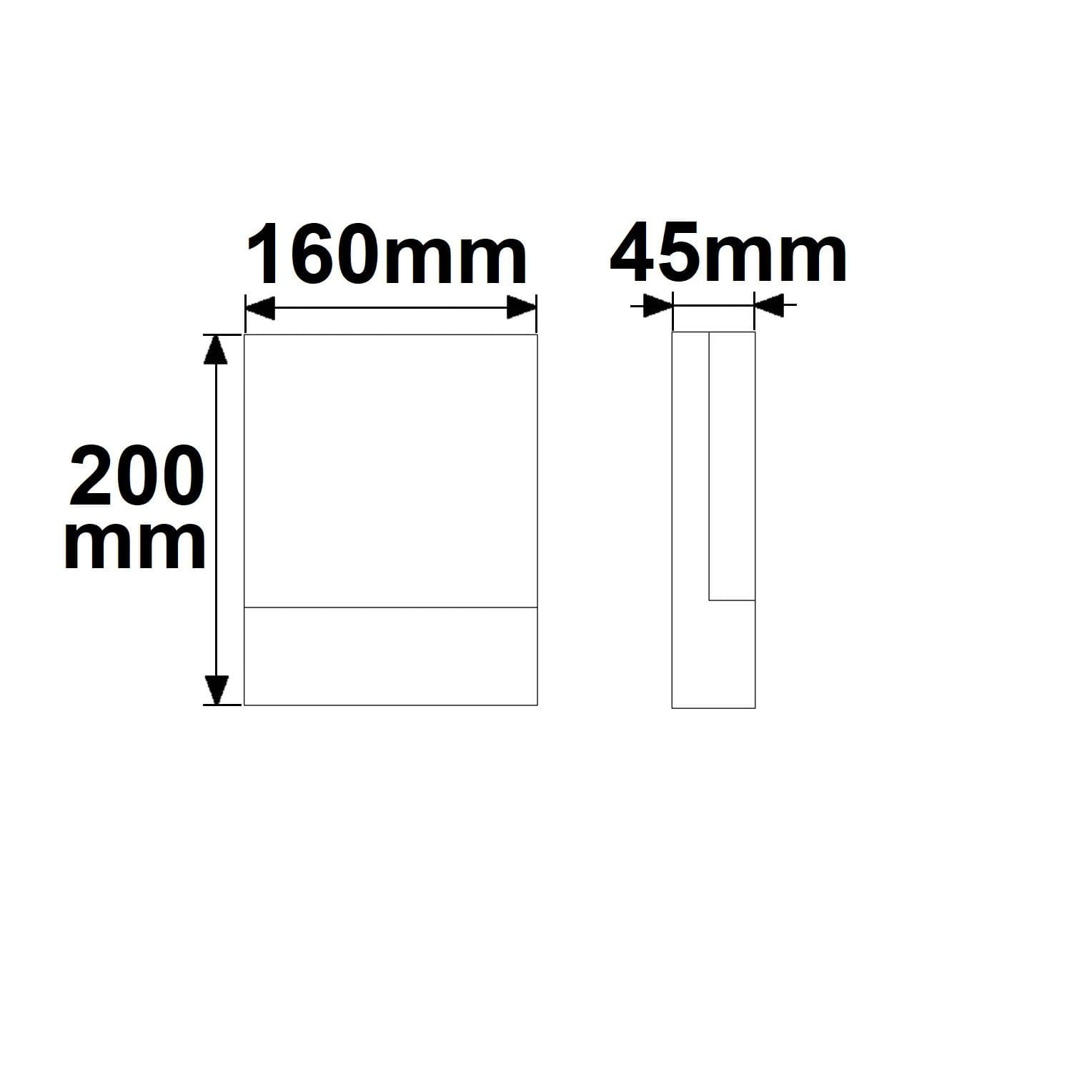 LED Wandleuchte 10W, IP54, schwarz, warmweiß, Selbstklebeziffern beiliegend
