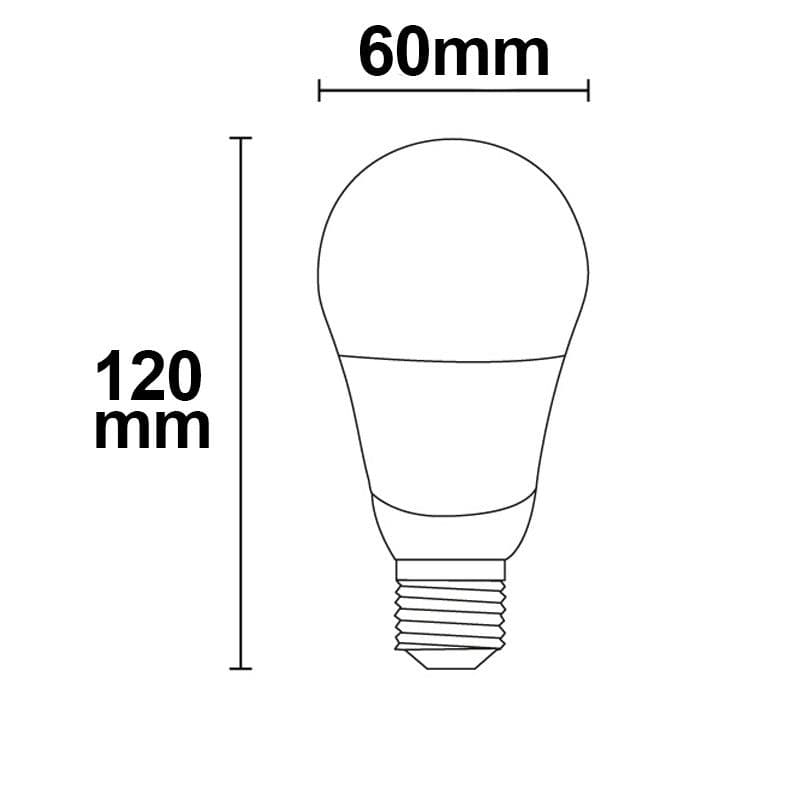 E27 LED 9W G60, 270°, weiß, warmweiß