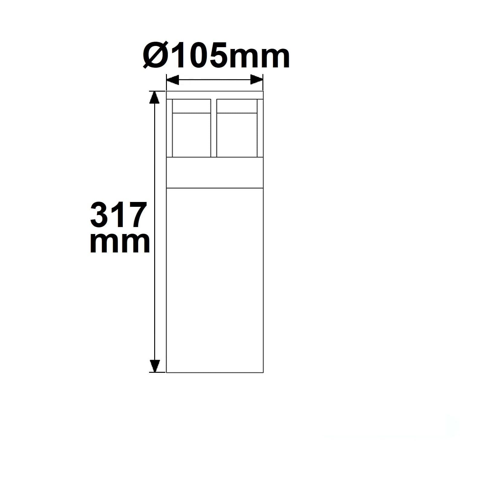 LED Wegeleuchte Poller-5, 30cm, 6W, sandschwarz, warmweiß