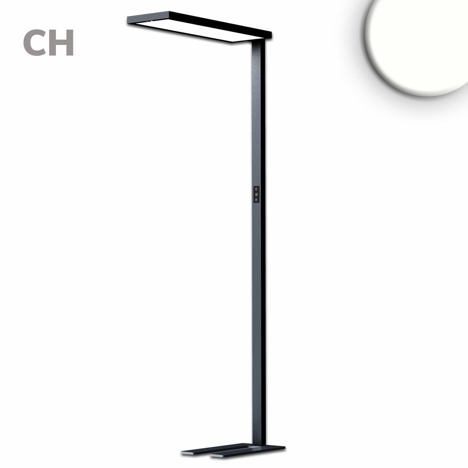 LED Office Pro Stehleuchte Up&Down, 80W+20W, schwarz, UGR<19, neutralweiß, Touch-Dimm, CH-Stecker