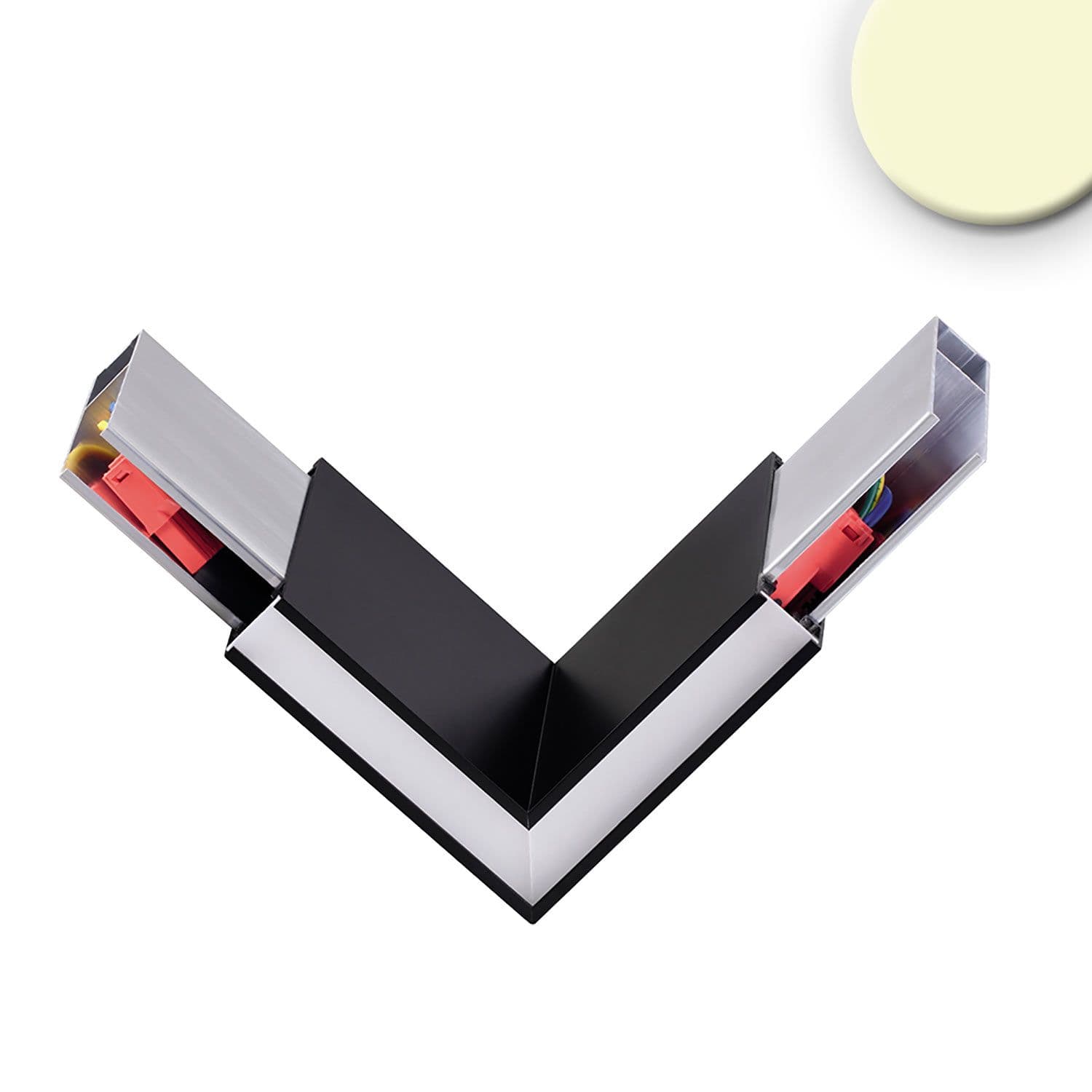Eckverbinder 90° prismatisch für Hängeleuchte Linear Up&Down, 3W, schwarz, warmweiß