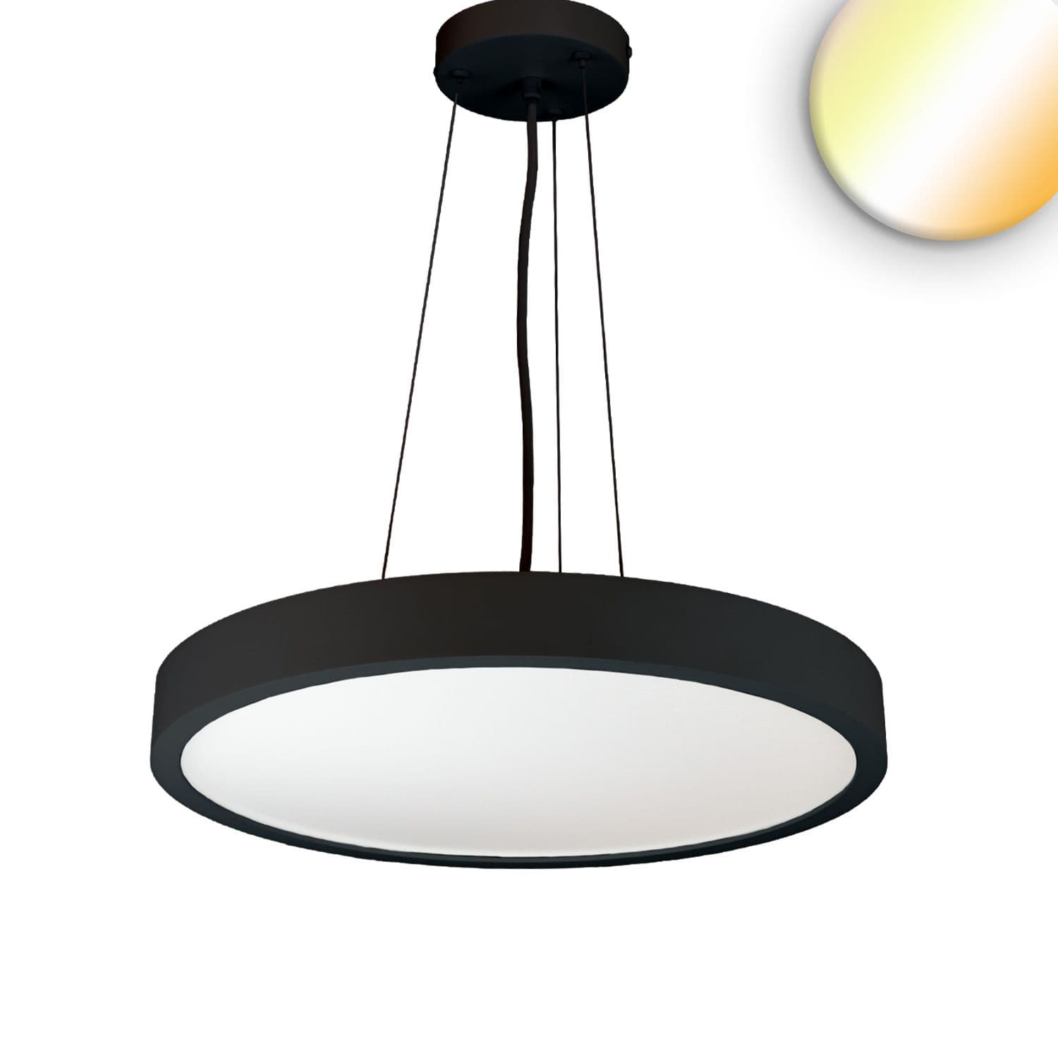 LED Hängeleuchte UGR<19 2H, schwarz, 60W|70W+6W, IP42, DN800, 2700|3000|4000K, dimmbar, UP&Down