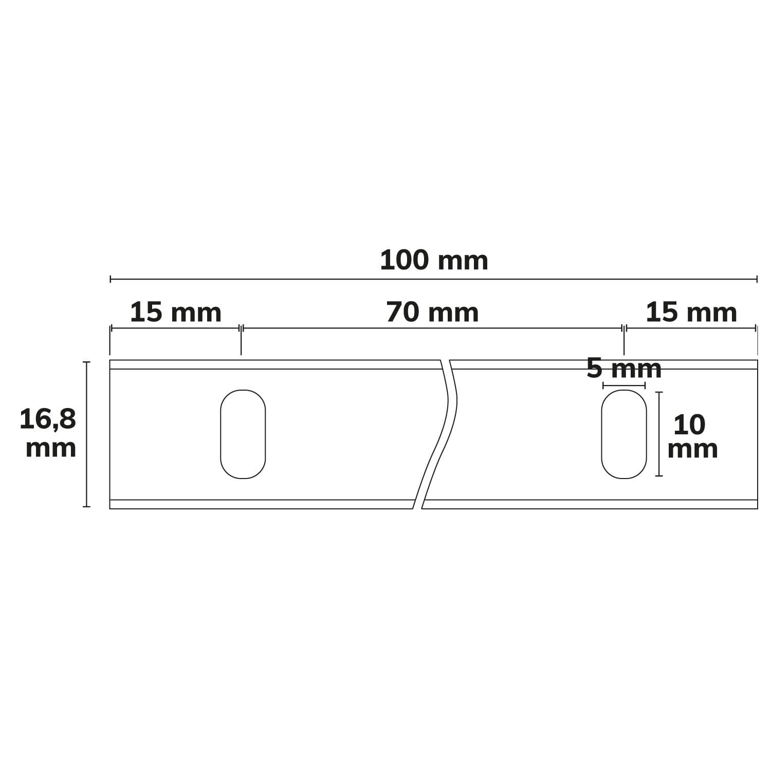 Befestigungsleiste für Montageprofile, 10cm, gebohrt