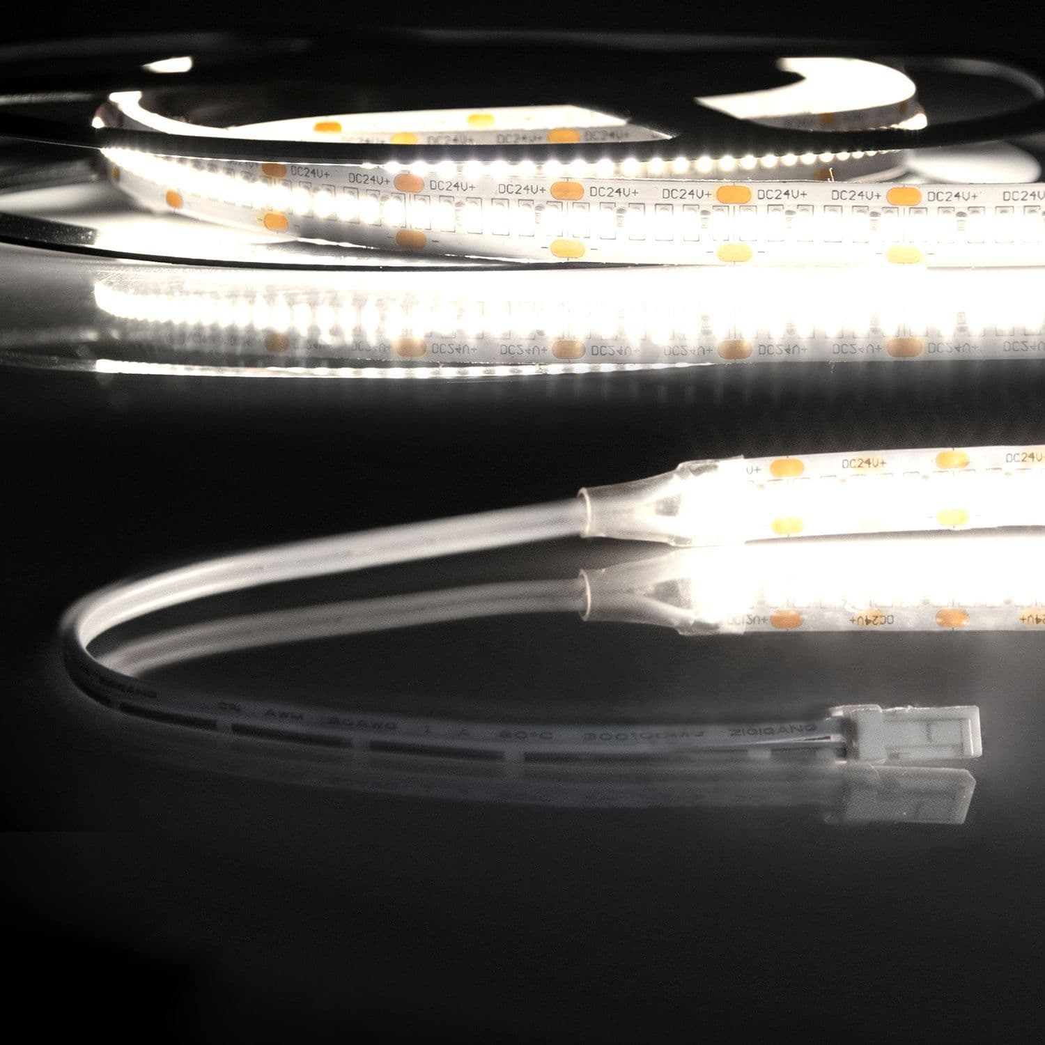 LED CRI940 MiniAMP Flexband, 24V DC, 6W, IP20, 4000K, 120cm, beids. 30cm Kabel + maleAMP, 300 LED/m