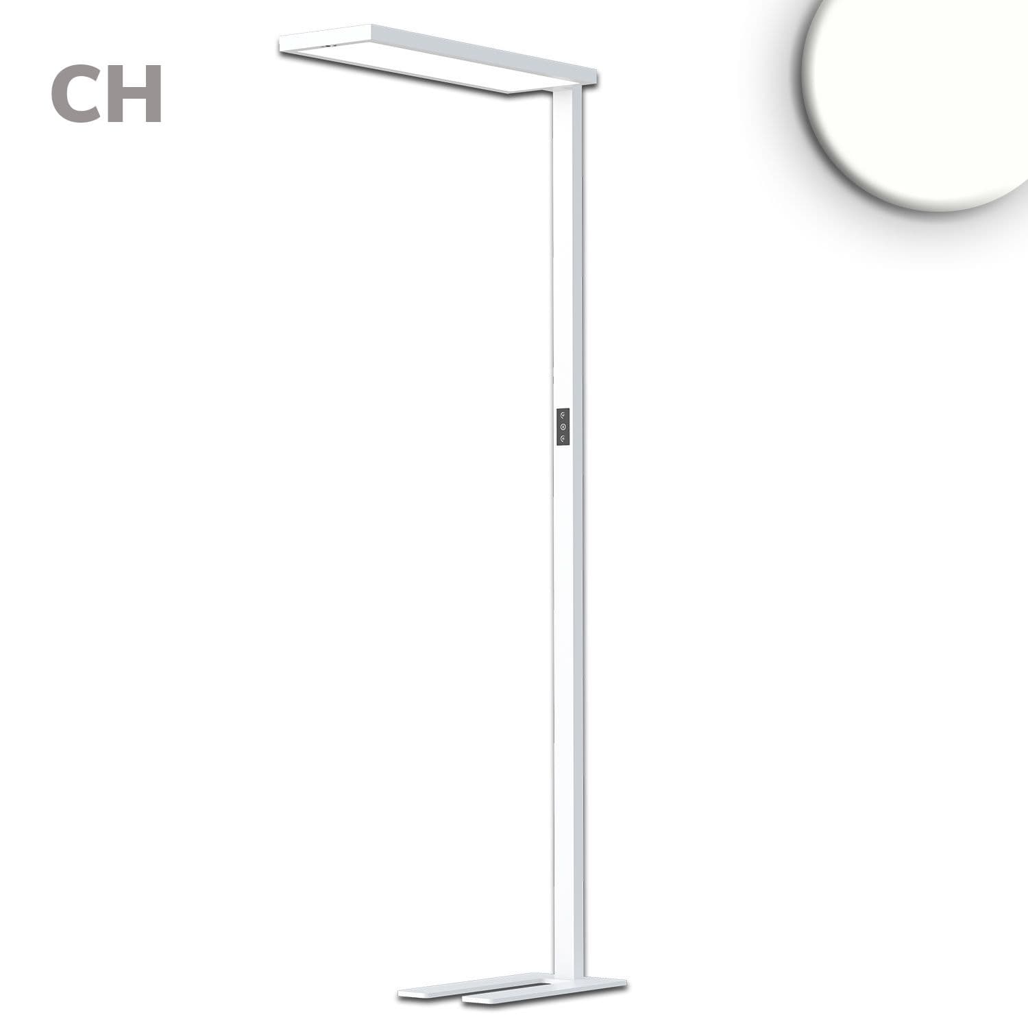LED Office Pro Stehleuchte Up&Down, 80W+20W, Weiß, UGR<19, neutralweiß, Touch-Dimm, CH-Stecker