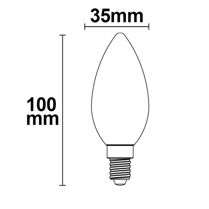 E14 LED Kerze, 2W, klar, warmweiß, dimmbar